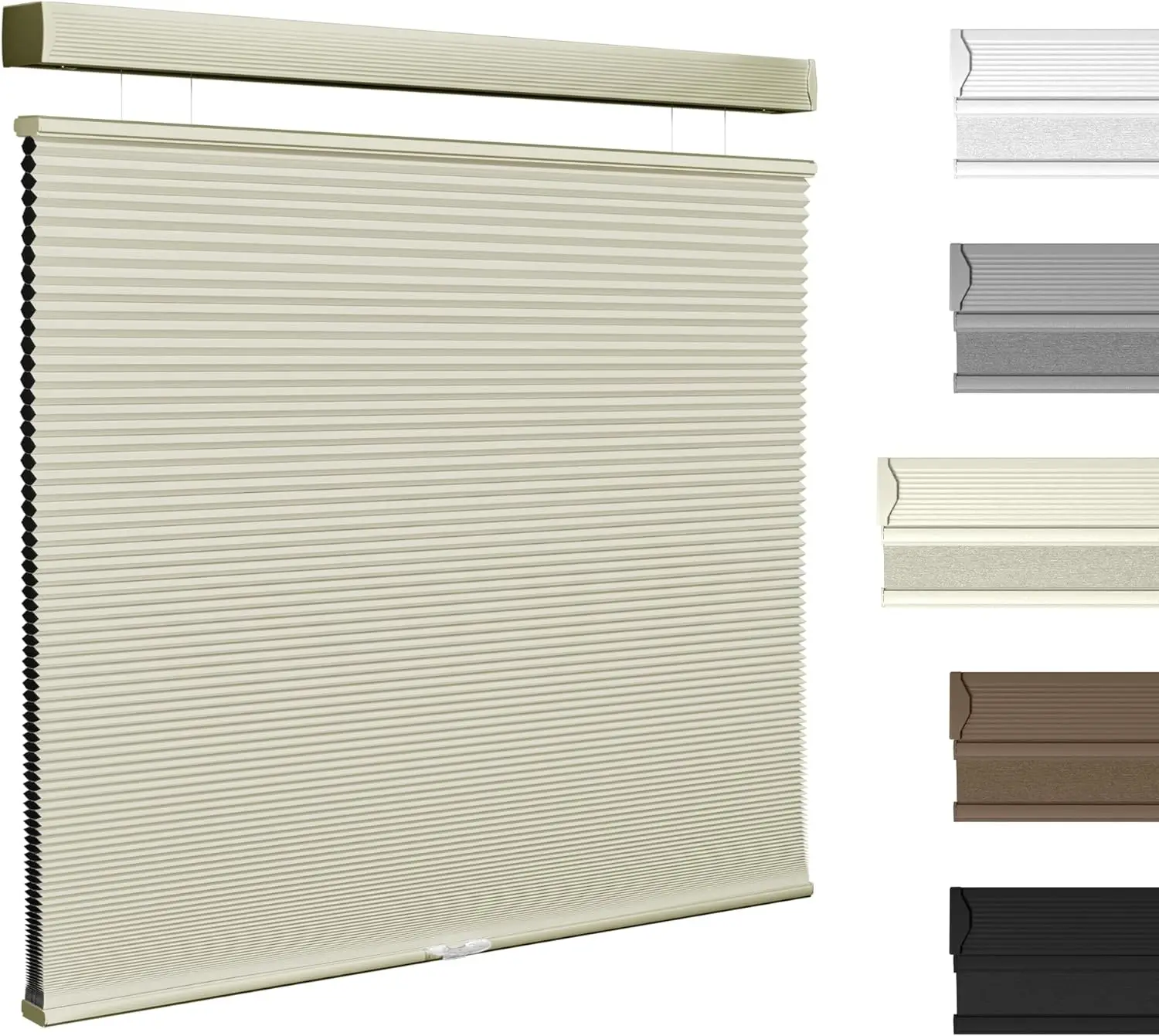 Automatic Motorized Smart Double Honeycomb Blinds Wifi Remote Control Day Night Fabric Shades Built-In Installation Plain
