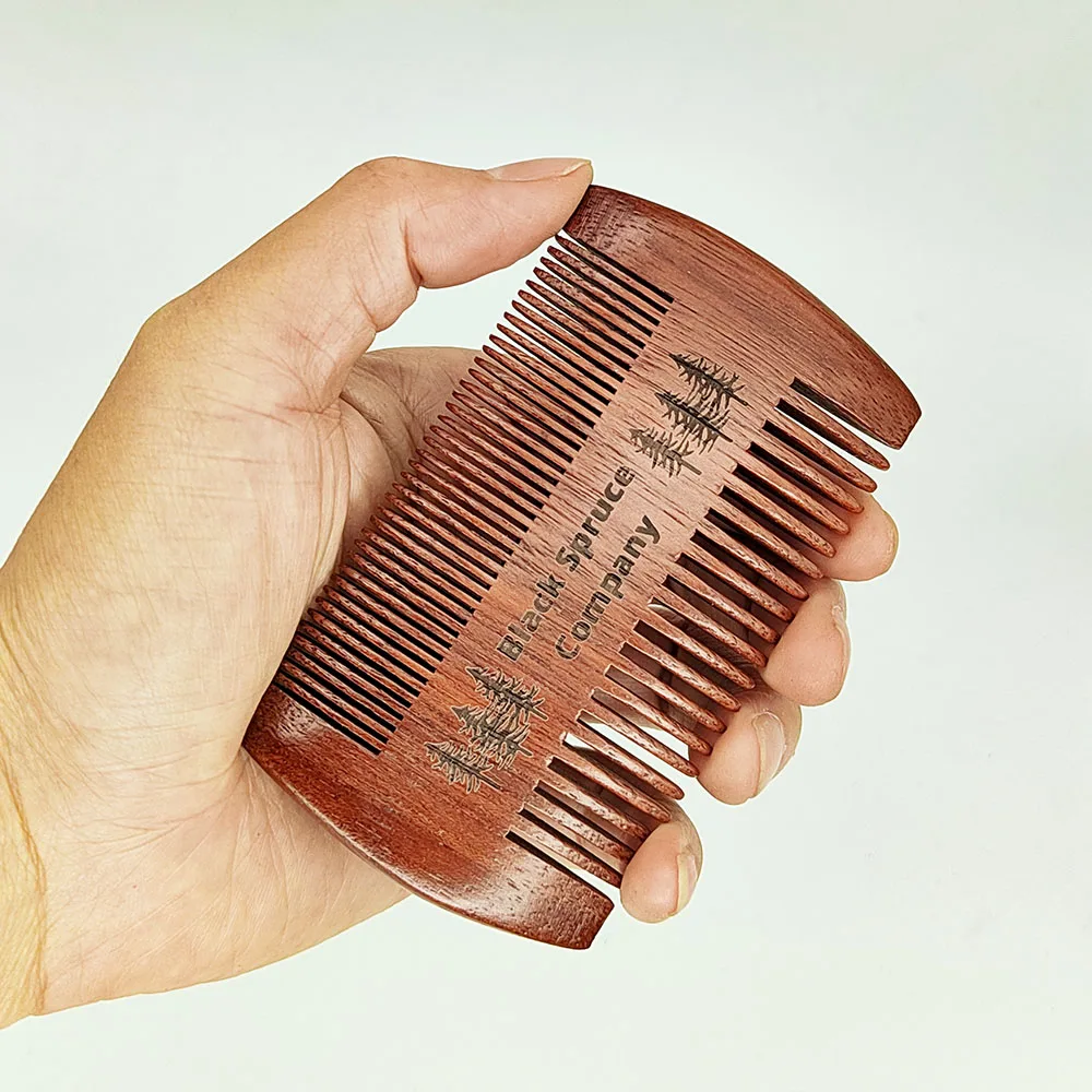 3 Pieces Wooden Comb Customized LOGO Beard Comb for Men Women - Personalized Your Name Text Date - Natural Hair Comb as Gifts