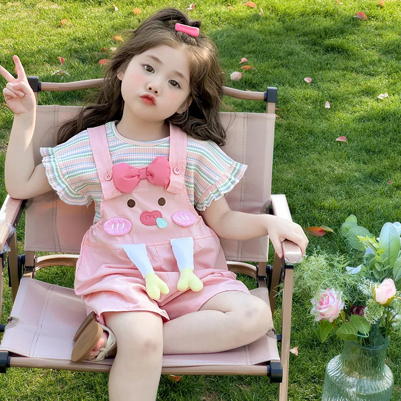 

Girls Cartoon Strap Skirt Set 2026 Summer New Two-piece Set