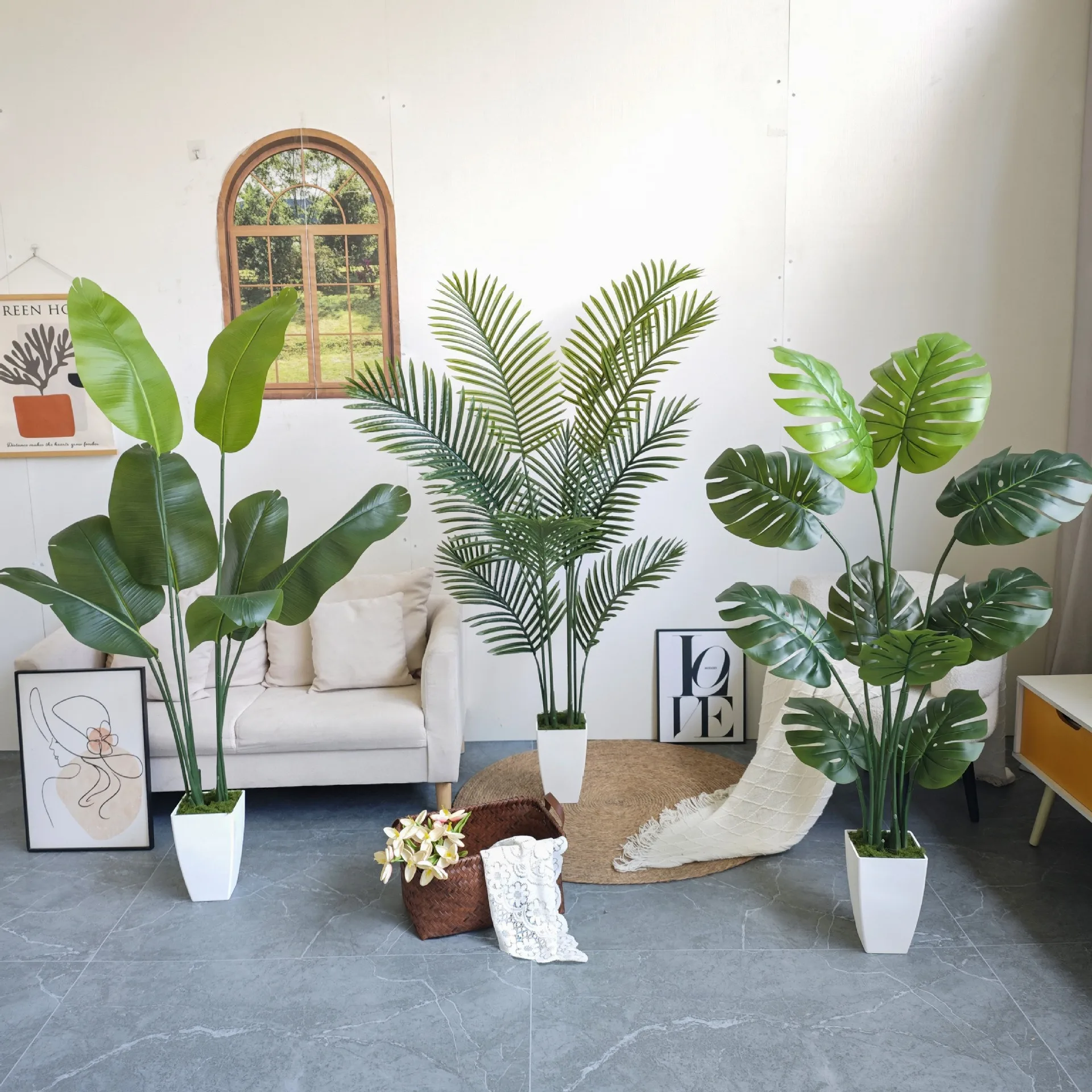 

Artificial Palm Trees and Banana Trees 140cm /165cm Large Nordic-style Artificial Plant Potted Plants Home and Hotel Decoration