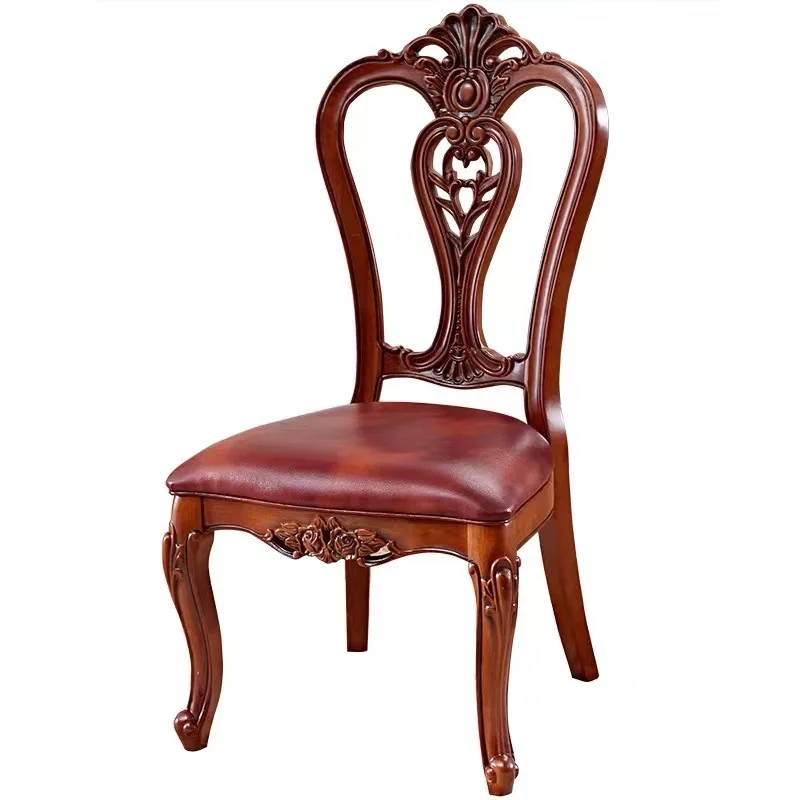 

European-style solid wood chair Restaurant height Full solid wood Spot specials High-end hotel dining chairs