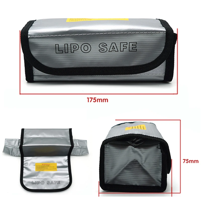 1pcs Silver Mini Three-dimensional Explosion Proof Flame Retardant Battery Bag Retardant Bag