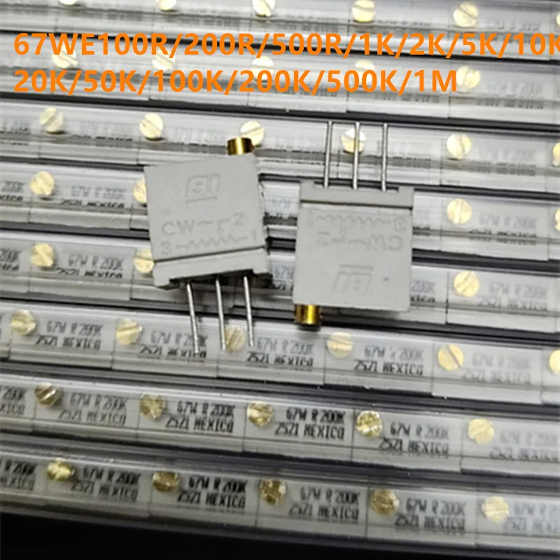 10PCS .Multi-turn potentiometer 67WR1K. 2K. 5k 10k 20k 10k 100k 200k 500k 100R. 200R/ 500R .top adjustment 3296W