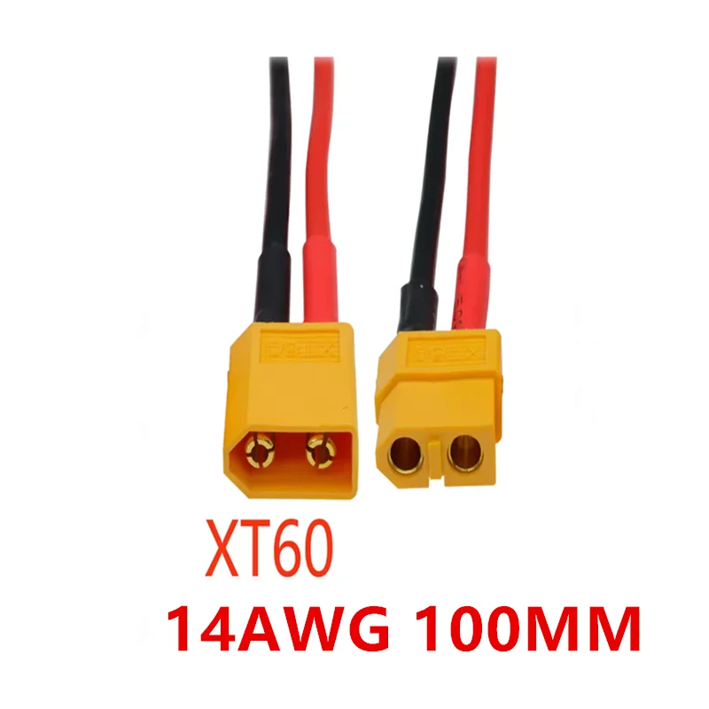 4pcs XT60 Battery Male Female Connector Plug 10cm 14AWG Silicone Wire Cable for RC Airplane Lipo Battery ESC FPV Drone Expand