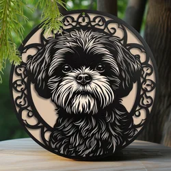 Aluminum Sign Kitchen Decor Faux Laser Cut Iron Window Treatments Round  Gifts Pug-dog Theme Decoration  room decor