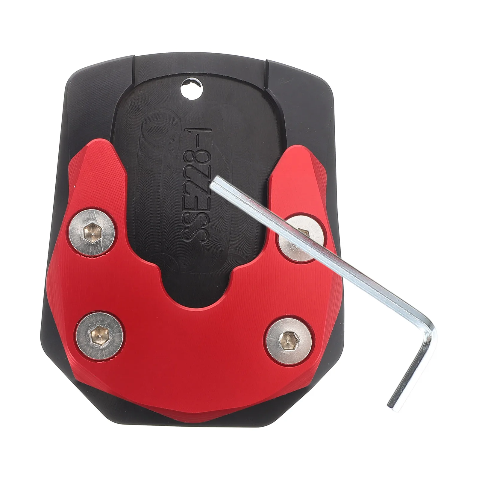 

1pc Motorcycle Kickstand Foot Plate Anti-Slip Extension Support Pad Metal Side Stand Enlarged Base Durable Easy Installation For