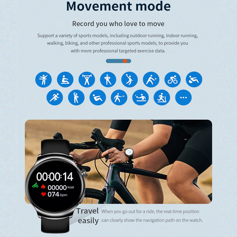 بالإضافة إلى الساعات الجديدة GT سلسلة ساعة ذكية للرجال 1.52 بوصة HD شاشة الصحة المقتفي مخصص صور بلوتوث دعوة الأعمال Smartwatch رجل #4