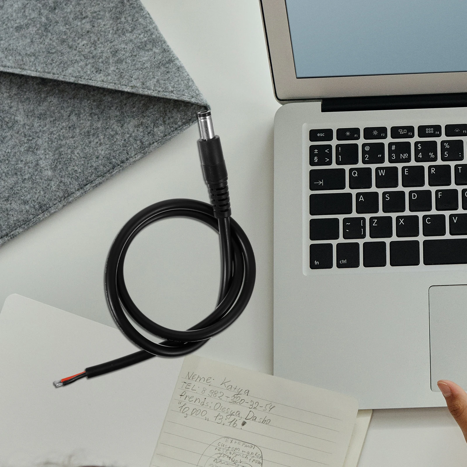 

2pcs DC Power Pigtail Barrel Plug Cable Sturdy PVC Copper Material Compatible Security Camera Power Cord Replacement