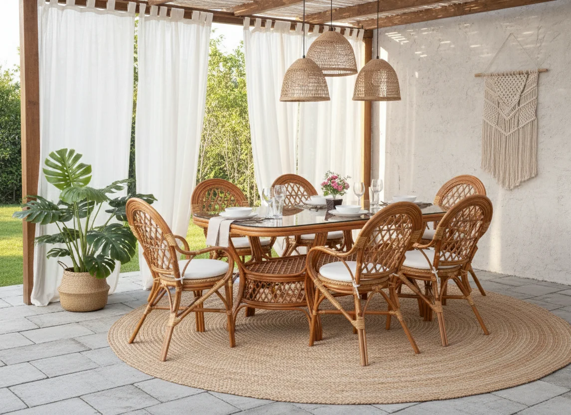 Set Meja Makan Modern Terlaris - Outdoor Furniture Indonesia ulasan dan harga