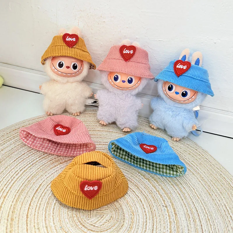 Clothes For 4th Gen LABUBU 10cm Pin For Love Series 4.0 Gen Mini Hat Accessories Hanging Decor Pink Heart Hat Yellow Hat - view 3