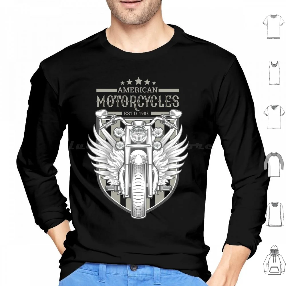 Custom American Motorcycles Hoodie Cotton Long Sleeve Chopper West Coast West Coast Chopper Custom Choppers Custom Motorcycles