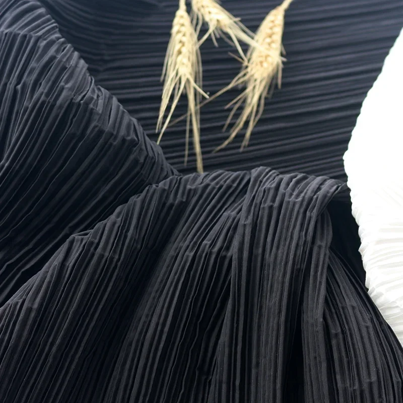 Black White Pleated Fabric Thick Structured Material DIY Handmade Decorative Painting Modeling Sticker Wall Background Cloth