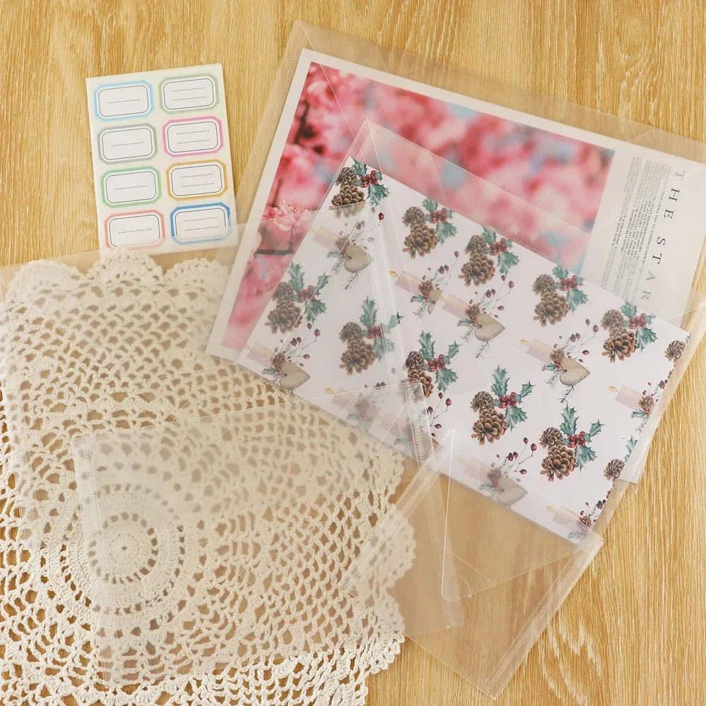 Plastic Storage Envelopes with Colorful Label StickersTo Store Organize Cutting Dies stamps