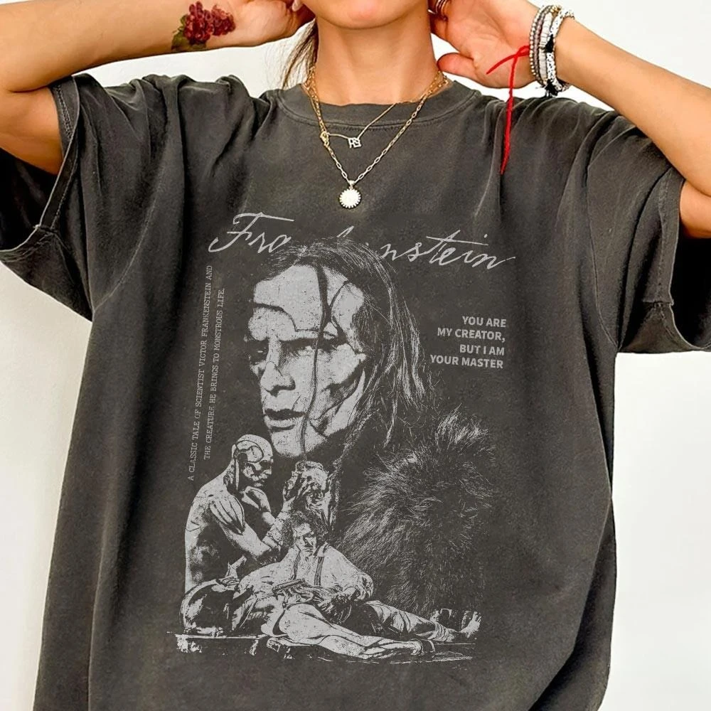 Vintage 90s Horror Gothic Printed T-shirt Spring/Summer Women 2026 New Retro Trendy Top Neutral Short Sleeve Comfortable T-shirt