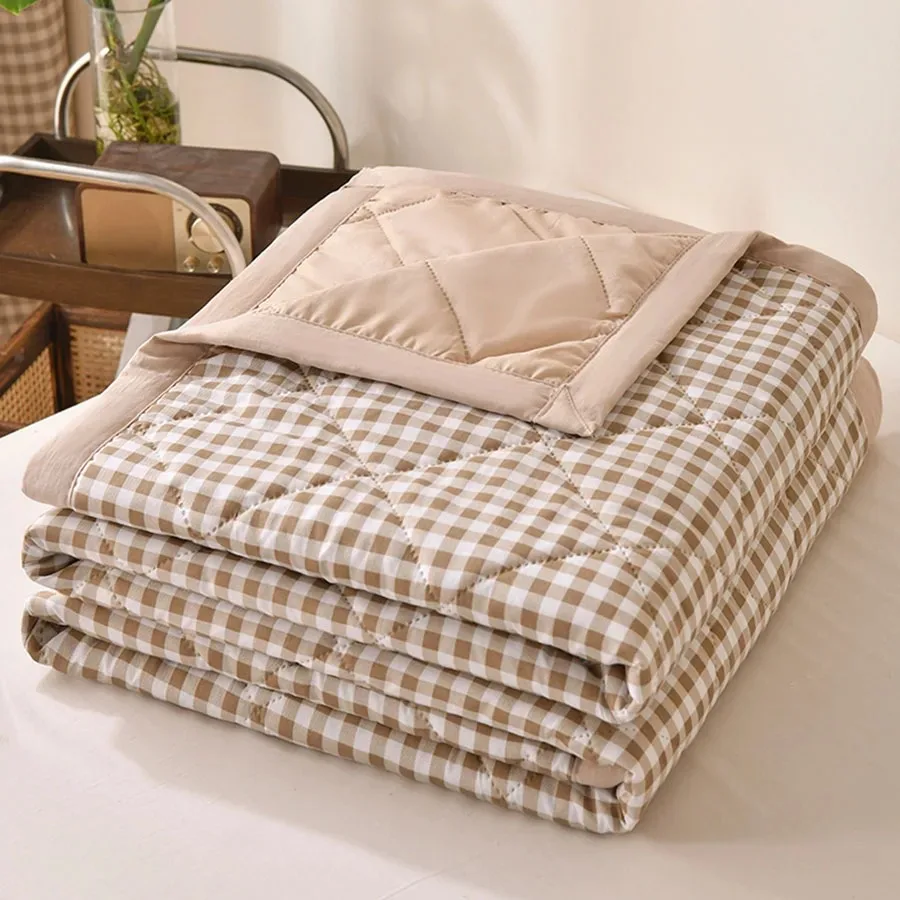 150x200cm Double Single Size Cooling Blanket Soft Thin Air Conditioner Comforter Ultrasonic Quilted Coverlet Machine Washable