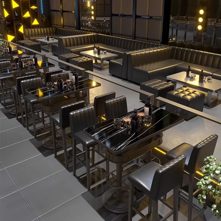 

Bar Loose Table Clear Bar High Bar Luminous Table And Chair Combination Music Pub Card Seat Night Club Corner Sofa Luminous Coff