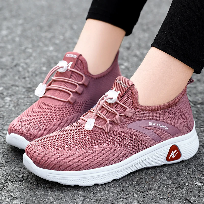 Shoes Women\'s 2022 Spring New Shoes Casual Mother Shoes Flying Woven Socks Shoes Soft Bottom Sneakers Women Zapatos De Mujer