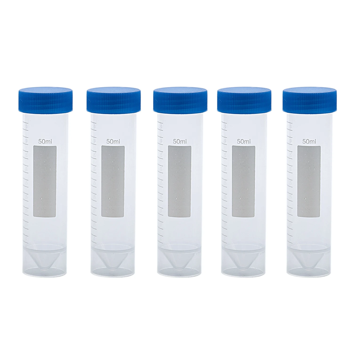 5 Stuks 50Ml Plastic Transparante Centrifugebuis Met Schaal Plastic Reageerbuis Vrijstaand Met Schroefdop