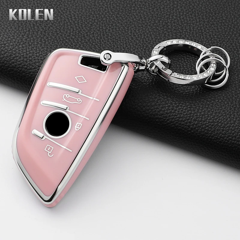 

Fashion Car Smart Key Case Cover For BMW X1 X3 X4 X5 X6 F15 F16 G30 1 3 5 7 Series G11 F48 G20 Protected Keychain Accessories