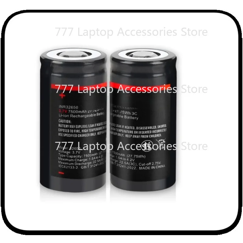 For Soshine 32650 3.7V 7500mAh Rechargeable Li-ion Battery 3.7V 7500mAh Flat Top Lithium Batteries for Flashlight Electric Tools