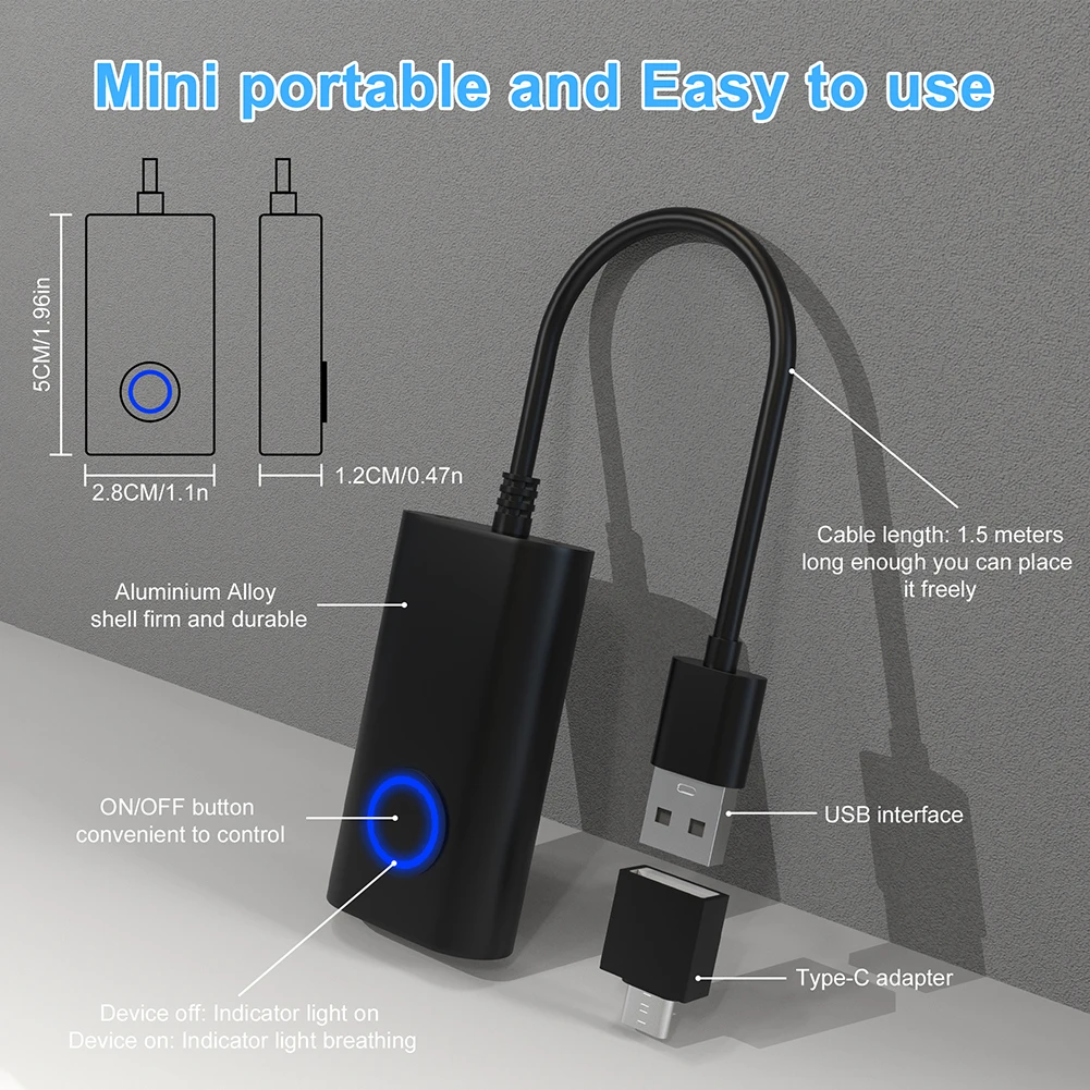 Mouse Jiggler Mouse Mover USB-Anschluss Laufwerksfreier Mausbewegungssimulator mit EIN/AUS-Schalter hält den Computer wach Simulieren Sie die Maus
