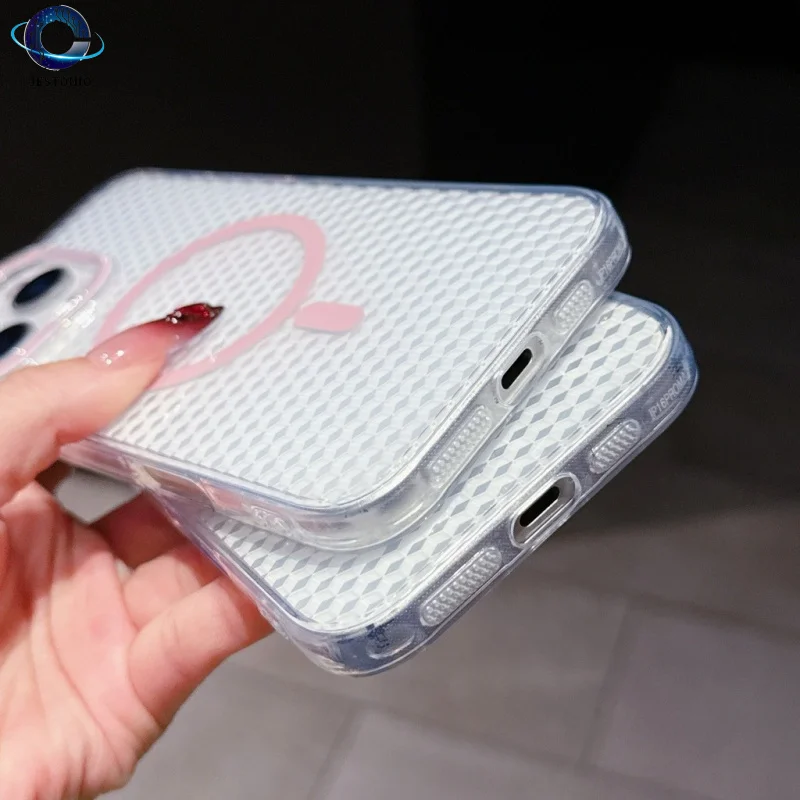 [แม่เหล็กแรงสูง] สำหรับ iPhone 16 Pro Max 14 13 12 11 Pro 15 Plus เคสโทรศัพท์นิ่มสีพื้นเรียบง่าย ปุ่มกดอิสระ