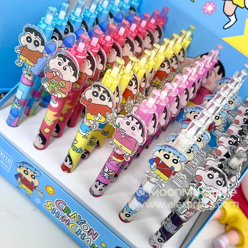 Zestaw długopisów żelowych Kawaii Crayon Shin-Chan Cute 0. Długopis 5mm Czarny Kreskówka Artykuły Szkolne Uczeń Prezent
