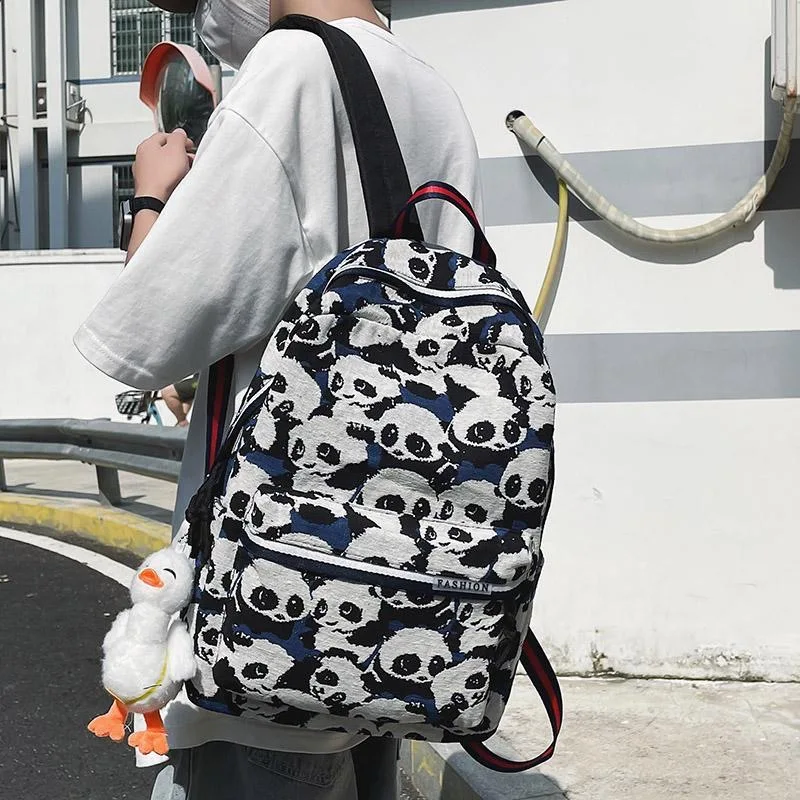 PP2Animal Backpack Casual Panda Printing School Bag Women Large Capacity Travel Laptop Rucksack Y2K boys girl Bookbag mochilas