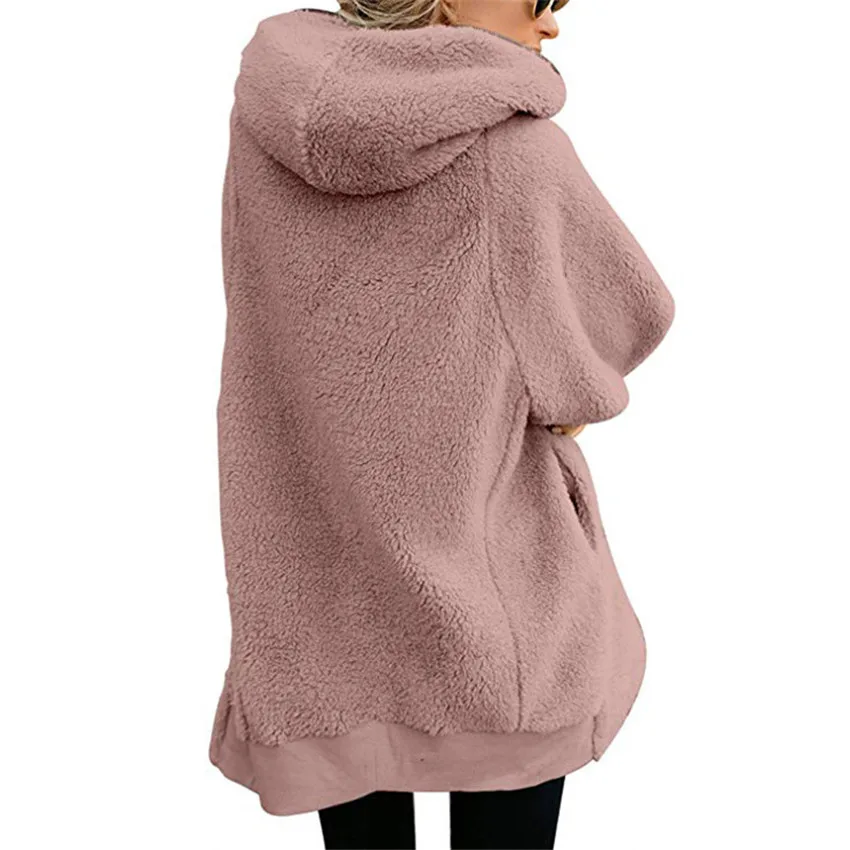 Áo Cổ Tim Lông Thú Giả Nữ Ấm Áp Dây Nhảy Trang Lông Thú Giả Áo Hoodie Phối Áo Khoác Ngoài Cỡ Màu 5XL Áo Khoác Nữ áo Khoác Mùa Đông