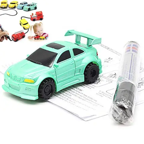 楽しいペン誘導式車トラック、描かれた黒い線に追従するミニおもちゃ、エンジニアリング車両、教育玩具