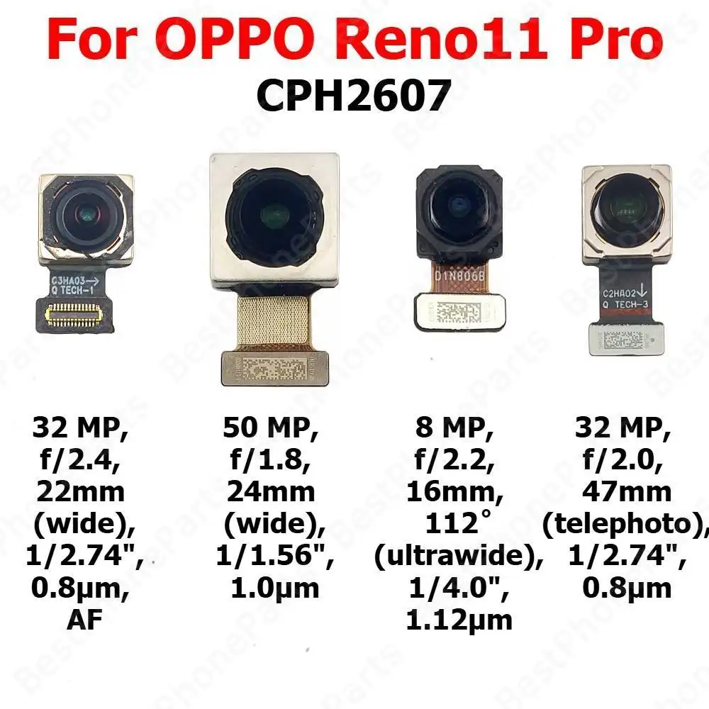 

Back Front Camera For OPPO Reno11 Pro Reno 11 Pro 11Pro 5G Backside Facing Frontal Selfie Rear Camera Replacement Parts