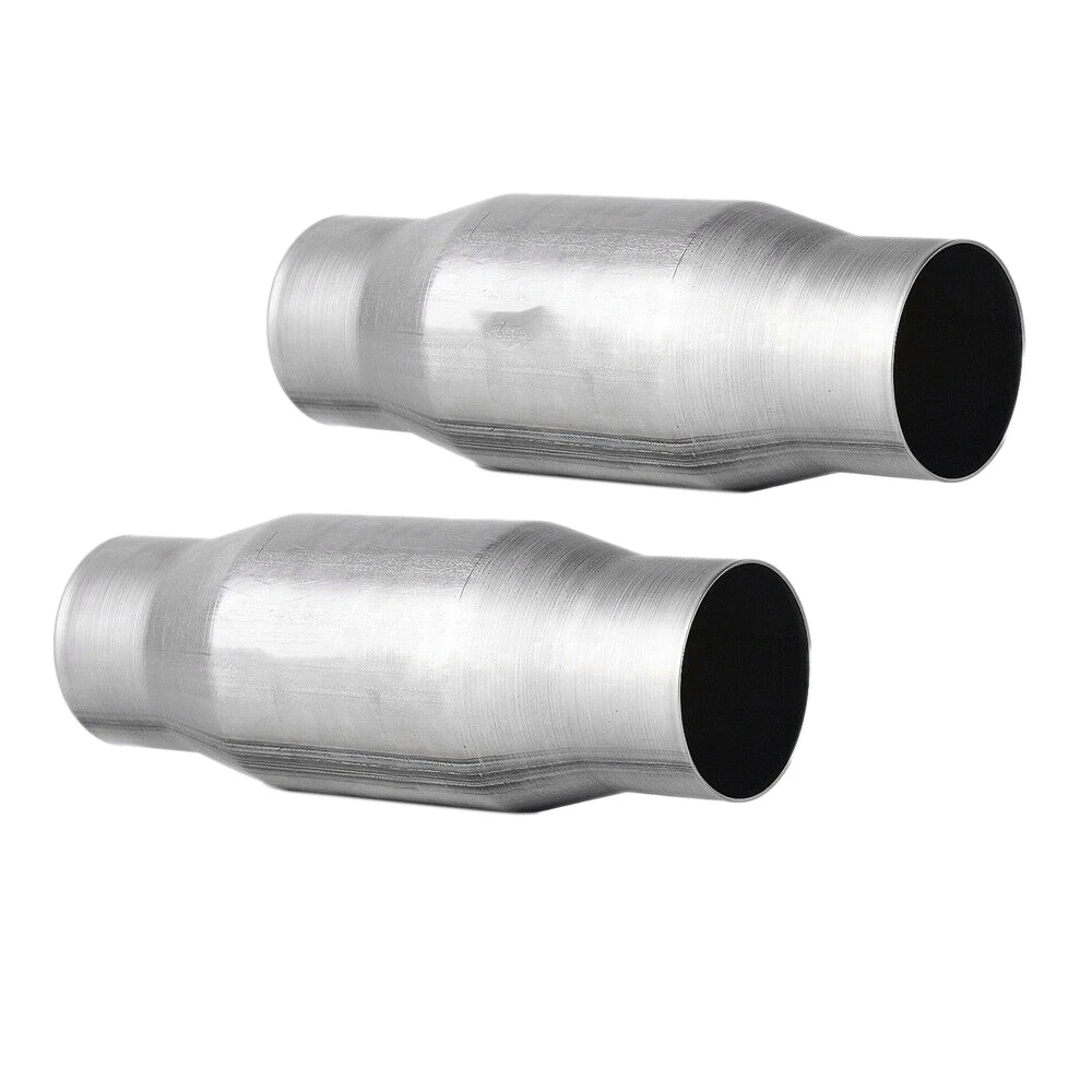 

2Pcs Universal Catalytic Converter Auto Parts Stainless Steel