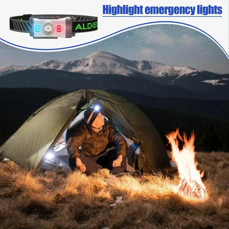 Led Headlamp Rechargeable Running Headlamp Rechargeable For Adults Hiking Camping Gear 360 Illumination Dual-Wear Design