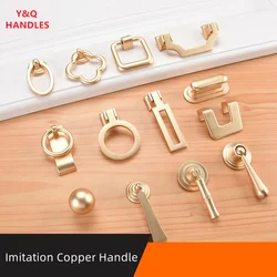 Handles Drawer Cabinet Furniture Kitchen Handles for Cabinet Knob Door Drawer Furniture Kitchen Golden Single hole Rings Knob