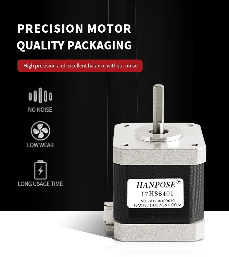 HANPOSE 42-stufiger NEMA17 17HS8401 X3PCS 12V Hochgeschwindigkeits-Minimotor mit Vorwärts-/Rückwärtssteuerung – Detail 4