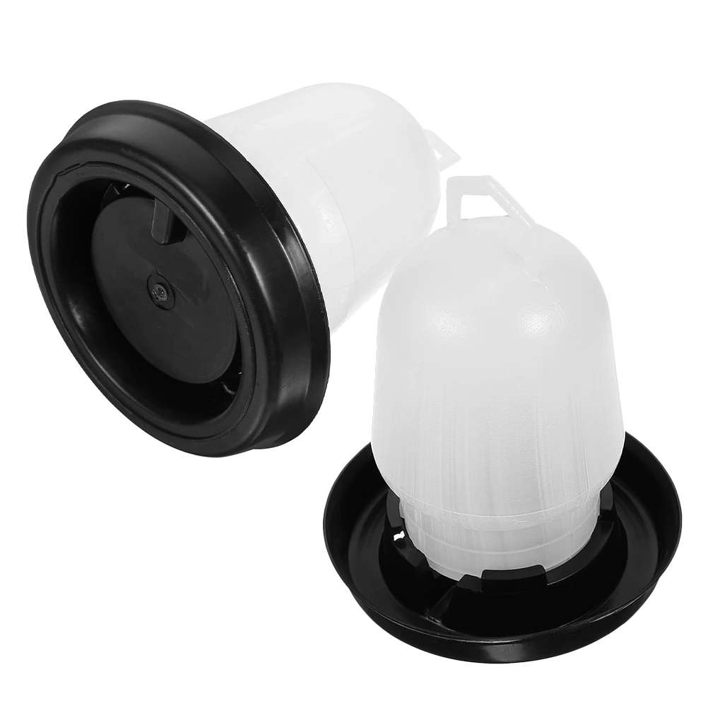 

2pcs Bucket Poultry Dispenser Large Capacity Chick Water Container Automatic Chicken Waterer For Chicken Coop Duck Quail Farming