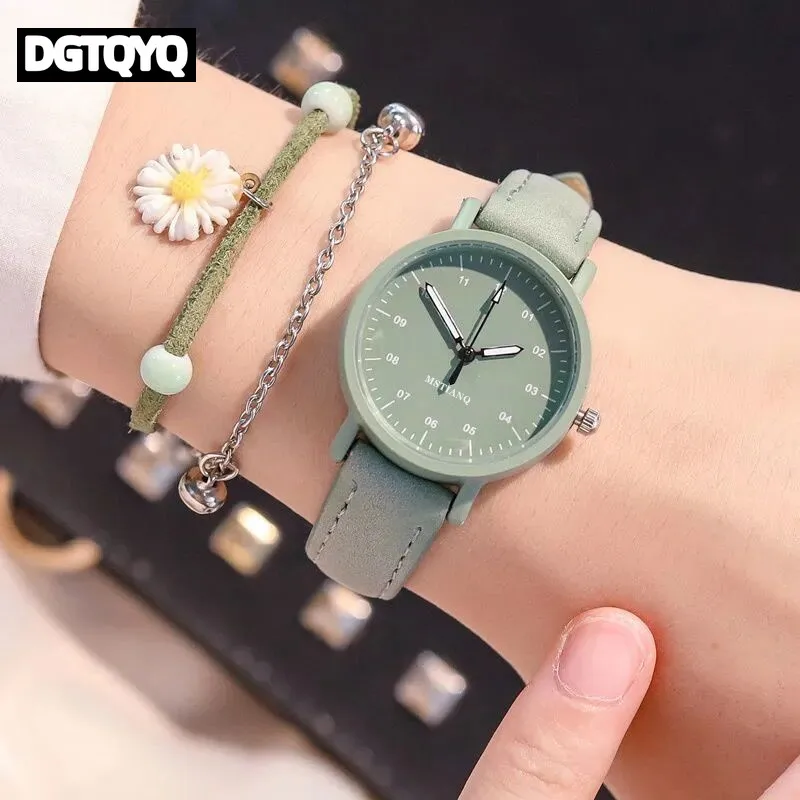 

Женские часы, модный арабский циферблат, кожаный ремешок, кварцевые часы, комплект браслетов с цветком, relojes para mujer часы женские