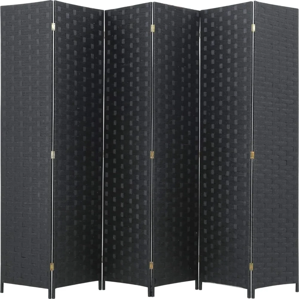 

Room Divivories Room Divider Wood Screen 6 Panel Folding Portable Partition Screen Wood Mesh Woven Design Room Home Decor Garden