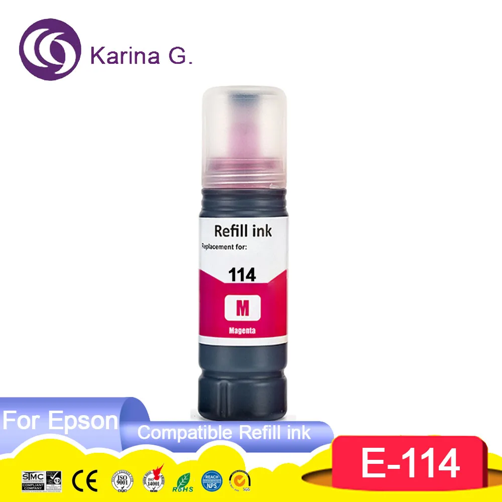 T114 114 ink Compatible Color Water Based Bottle Refill Bulk Ink T114 for Epson Ecotank ET-8500 ET-8550 etc.