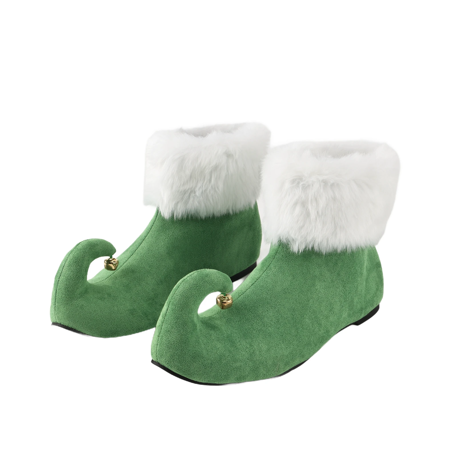 

Christmas Adult Elf Santa Claus Shoes Red Ankle Boots With Bells Role Play Props For Party Stage Performance Props Unisex