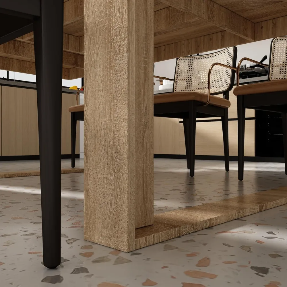 طاولة طعام تتسع لـ 8-10 أشخاص، طاولة عشاء خشبية حديثة متعددة الاستخدامات، طاولة مطبخ لغرفة الاجتماعات #6