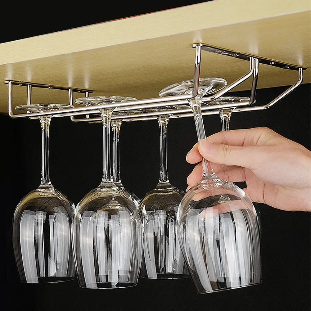 

Stainless Steel Red Wine Glass Stand Cup Rack Hanging Racks Household Holder Goblet