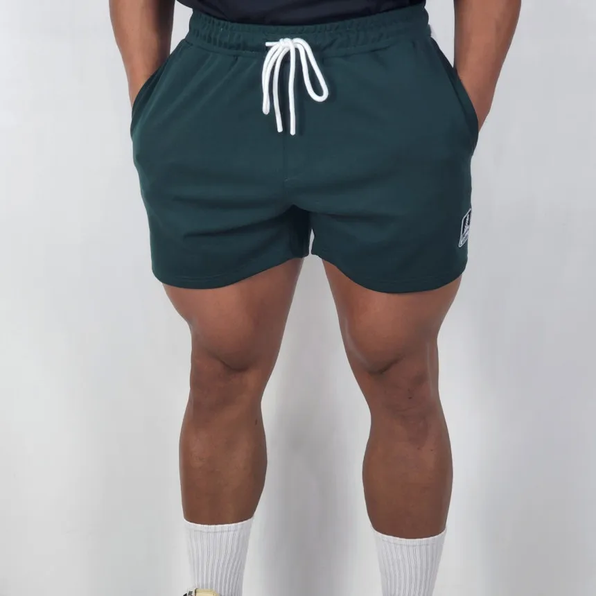 Men's Summer Stretch Woven Gym Shorts 3 Inch Inseam Bodybuilding Training Pants Quick Dry Slim Fit Side Stripe Color Block