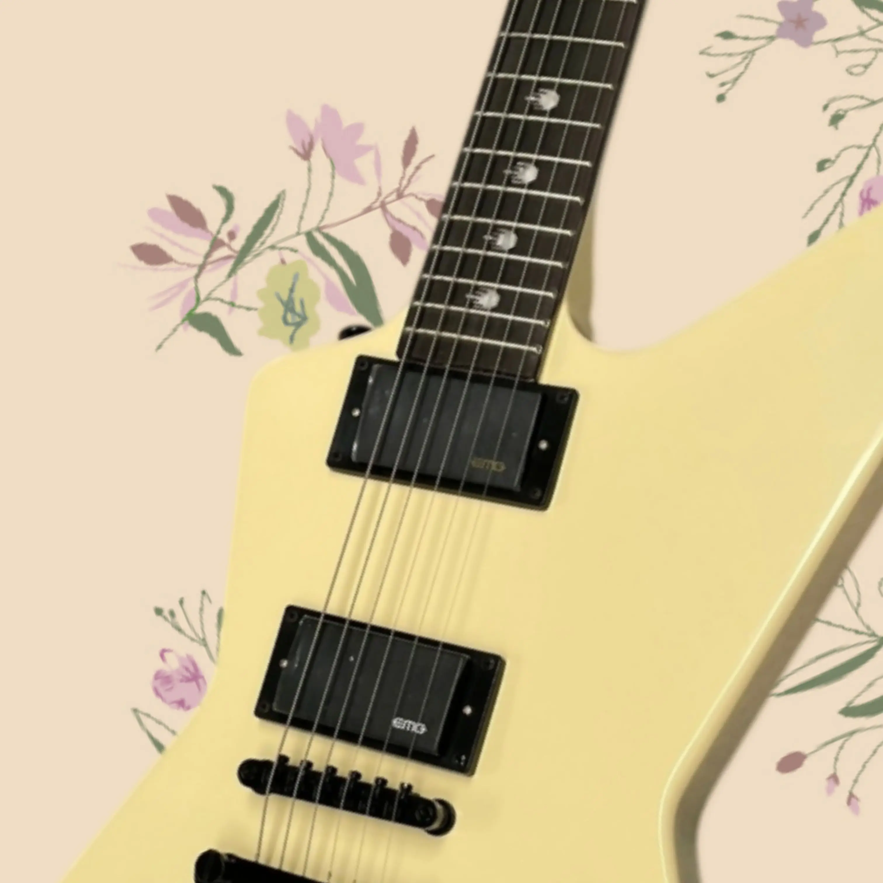 Cream  Electric Guitar,Creative Palm‑Shaped Inlay Rosewood fingerboard, Black Hardware Guitars, Rich Rock Playing Tone Guitarra