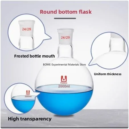 

Standard Mouth Flat Bottom Round Bottom Flask 100 150 250 500 1000ml Distillation Reaction Flask