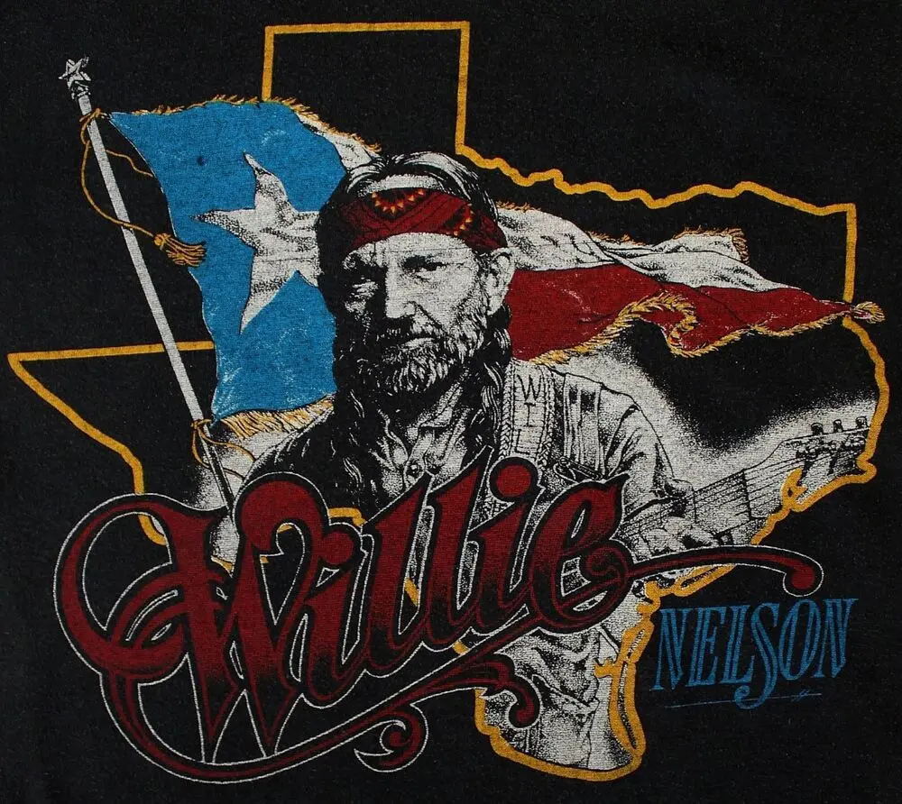 VTG 80s Willie Nelson Music T-Shirt Unisex Gift For Fans All Size