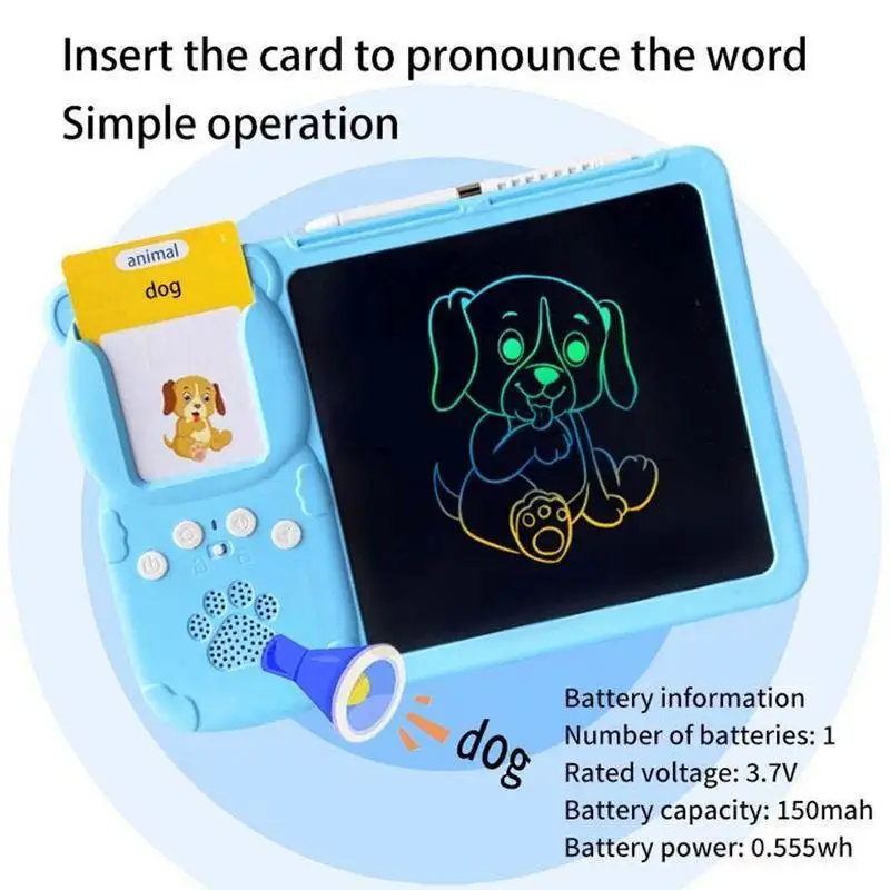 2-in-1 Talking Flash Cards Writing Tablet Device Early Educational Learning Machine Interactive Words Reading Machine for kids