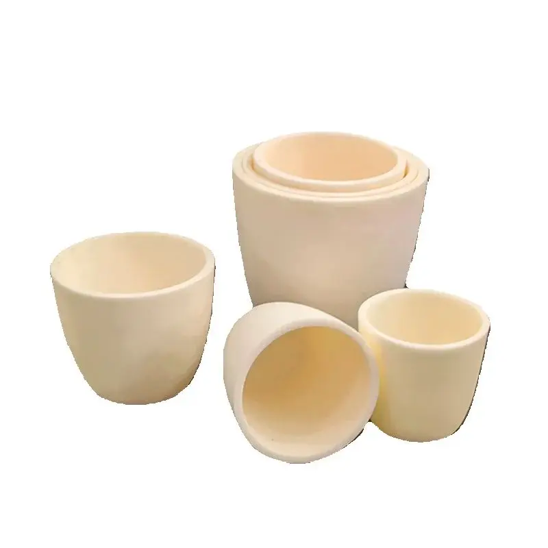 

1pc Lab 5ml to 750ml Corundum Crucible 99% Alumina Ash Crucible without Cover for Experiment