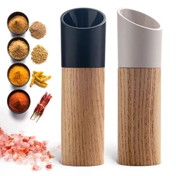 1pc Wooden Grinder Bottle Salt Pepper Mill Spice Nuts Mills Handheld Seasoning Cooking Home Decoration Gadgets Kitchen BBQ Tools