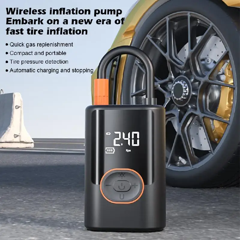 

100W Cordless Car Tire Inflator Air Compressor Pump Portable Cordless Inflator with LED USB Out For Car Bicycle MotorcycleBall